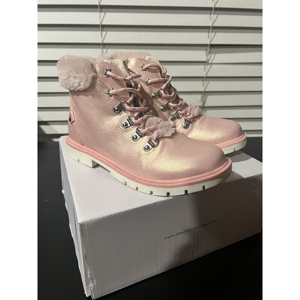 DREAM PAIRS Kids Girls Boys Ankle Booties Side Zipper Fashion Warm Snow Boots 4